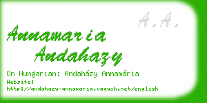 annamaria andahazy business card