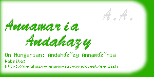 annamaria andahazy business card